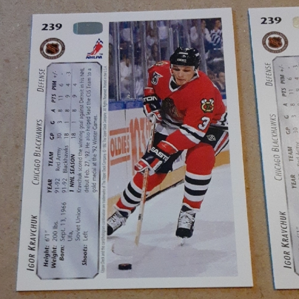 Igor Kravchuk Chicago Blackhawks NHL Hockey Trading Cards Set - Picture 4 of 12
